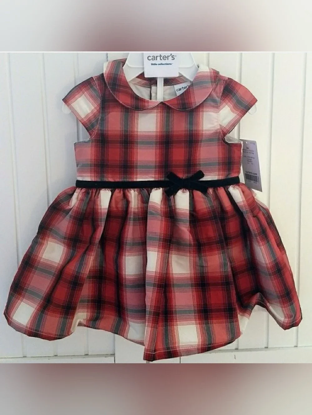 NWT Carter’s Baby Girl Red Plaid Special Occasion Dress (3M)